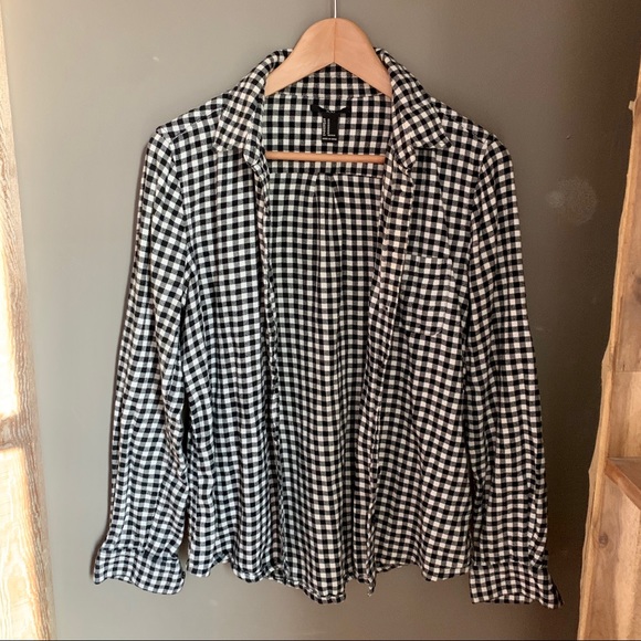 Forever 21 button down gingham flannel - Picture 1 of 3